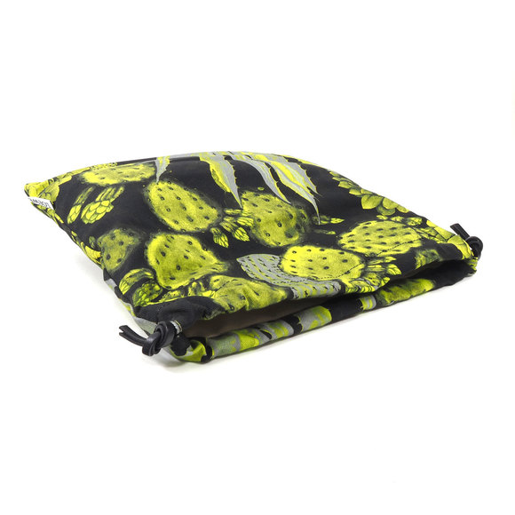 Loewe Drawstring Pouch Cactus Pattern Canvas Leather Black Yellow - Picture 3 of 8